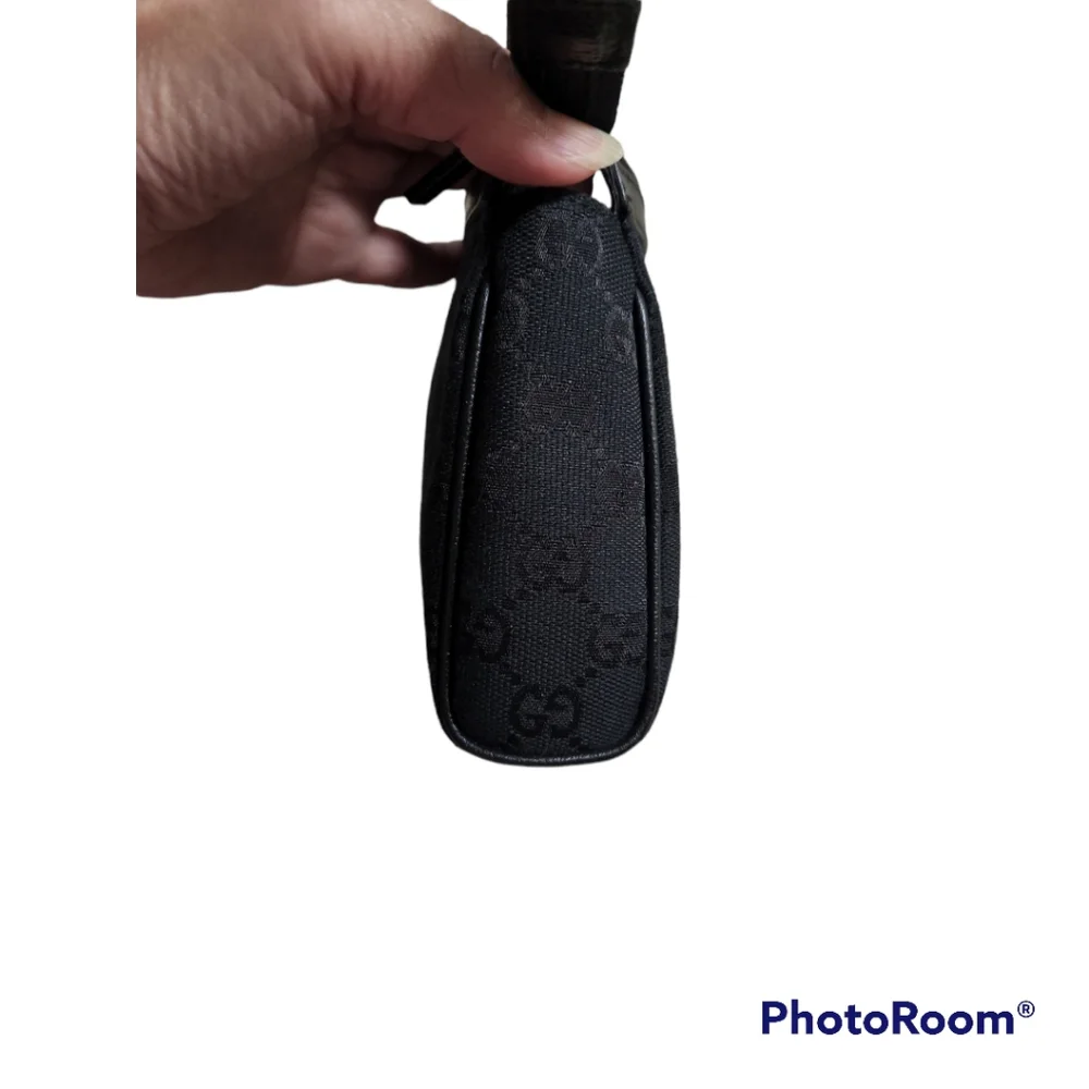 Gucci Black GG Canvas and Leather D Ring Abbey Pochette - Picture 5 of 14